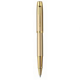 Ручка-роллер Parker IM Metal, T223, цвет: Brushed Metal Gold GT, стержень: Fblack