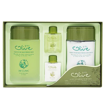 3w clinic Olive For Man Fresh 2 Items Set/Набор с экстрактом оливы для ухода за мужской кожей