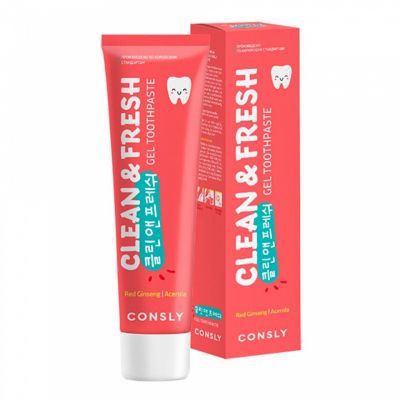 CONSLY Clean&Fresh Red Ginseng & Acerola Gel Toothpaste Гелевая зубная паста Clean&Fresh с экстрактами красного женьшеня и ацеролы