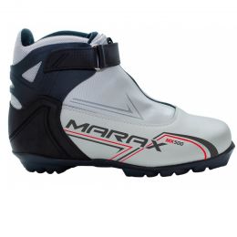 Ботинки лыжные NNN Marax MXN-500 серебро (с рельсами, синтетическая кожа)