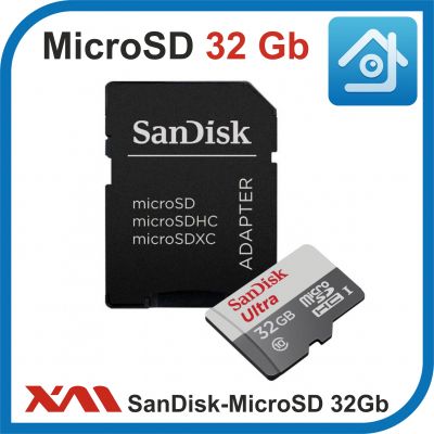 SanDisk MicroSDHC 32Gb. Class 10. Скорость 100 Мбайт/сек. Карта памяти + АДАПТЕР.