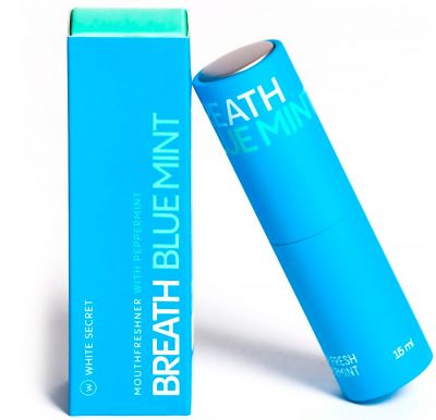 Дентальный парфюм White Secret Breath blue mint освежитель для полости рта (двойная мята) 15мл