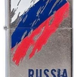 Зажигалка Zippo 207 Russia Flag Satin Chrome