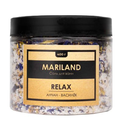 Расслабляющая соль для ванн с лепестками василька и цветками анчана | MARILAND Relax Sea Salt 400 г