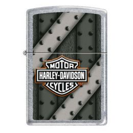 Зажигалка ZIPPO Harley-Davidson® с покрытием Street Chrome™, латунь/сталь, серебристая, матовая