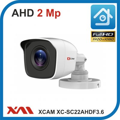 XCAM XC-SC22AHDF3.6.(Пластик/Белая). 3.6 mm. 1080P. 2Mpx. Камера видеонаблюдения УЛИЧНАЯ.