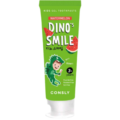 Consly Зубная паста гелевая детская c ксилитом и вкусом арбуза - Dino&quot;s smile, 60г