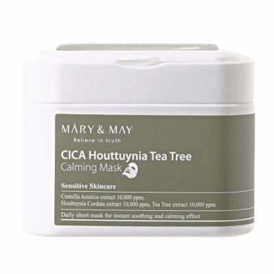 Mary&May CICA Houttuynia Tea Tree Calming Mask 30ea/400ml/Набор тканевых масок с чайным деревом 30шт
