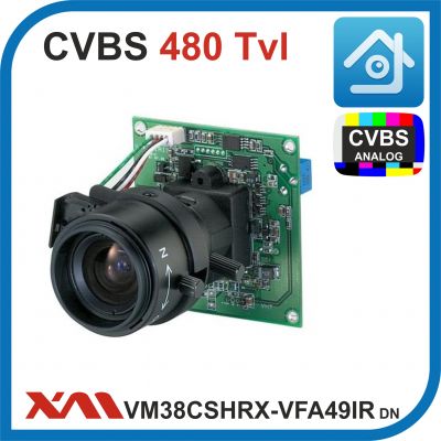 VISION HI-TECH. VM38CSHRX-VFA49IR DN. Color. 4-9 мм. (Модульная/Бескорпусная). 480 Твл. Камера видеонаблюдения.