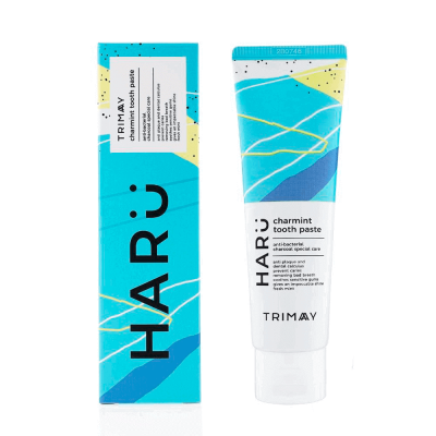 Trimay HARU Charmint Toothpaste 120ml/ Универсальная зубная паста с фукоиданом и древесным углем