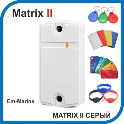 ironLogic. Matrix-II (мод. E). Серый. Считыватель бесконтактный для proxi-карт EM-marine.