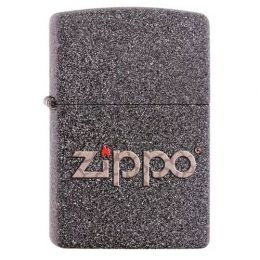 Зажигалка ZIPPO Classic с покрытием Iron Stone™, латунь/сталь, серая с надписью &quot;ZIPPO&quot;, матовая