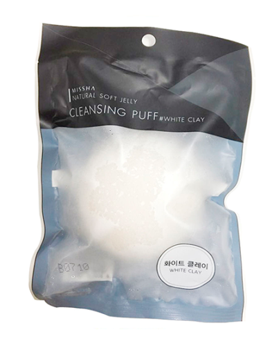 MISSHA Спонж для умывания натуральный из 100% конняку Natural Soft Jelly Cleansing Puff White Clay
