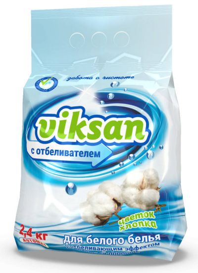 VIKSAN автомат с отбеливателем для белого «Цветок хлопка», 2,4 кг.