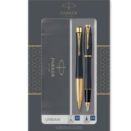 Подарочный набор из 2-х ручек Parker Urban Core FK200 Muted Black GT ручка перьевая, ручка шариковая