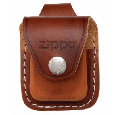 Чехол ZIPPO для широкой зажигалки кожа с кожаным фиксатором на ремень коричневый
