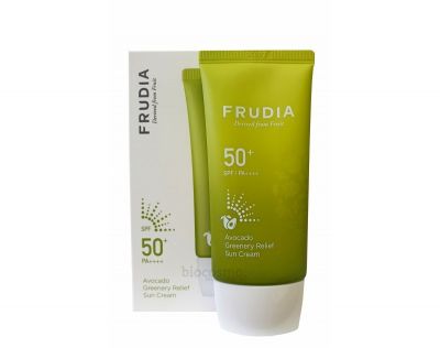 FRUDIA Солнцезащитный восстанавливающий крем с авокадо SPF50 + PA ++++ (50г) / Frudia Avocado Greenery Relief Sun Cream SPF50+ PA++++