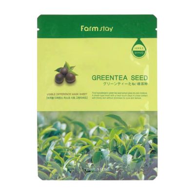 FarmStay Тканевая маска для лица с экстрактом семян зеленого чая Visible Difference Mask Sheet Green Tea Seed