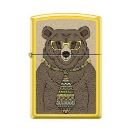 24839_bear Зажигалка ZIPPO Медведь c покрытием Lemon™