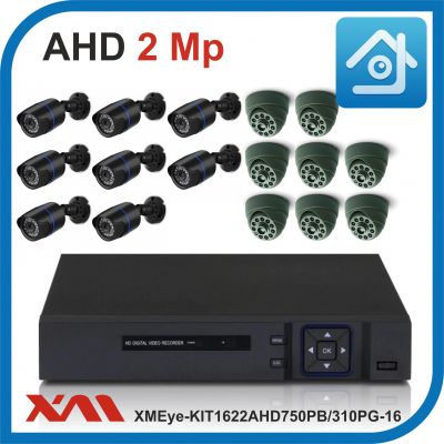 Комплект видеонаблюдения на 16 камер XMEye-KIT1622AHD750PB/310PG-16.