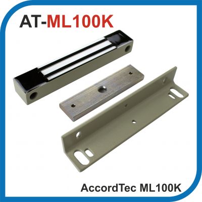 Accordtec. ML-100K. Серый. Электромагнитный замок с уголком. Усилие 100 кг.