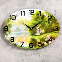 Часы настенные, серия: Природа, &quot;Река в лесу&quot;, микс 24х34 см