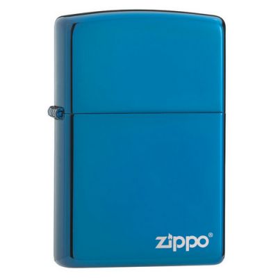 Зажигалка ZIPPO Classic с покрытием Sapphire™, латунь/сталь, синяя с фирменным логотипом, глянцевая