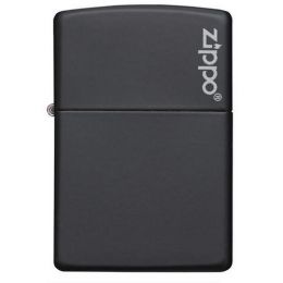 Зажигалка ZIPPO Classic с покрытием Black Matte, латунь/сталь, чёрная с фирменным логотипом, матовая