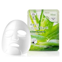 3W CLINIC Тканевая маска для лица с экстрактом алоэ Fresh Aloe Mask Sheet