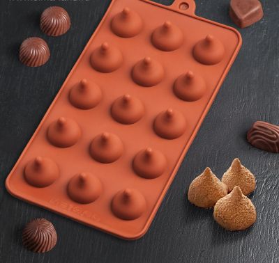 Форма для шоколада Трюфель, 20,5×10,5 см, 15 ячеек (d=2,2 см), цвет шоколадный