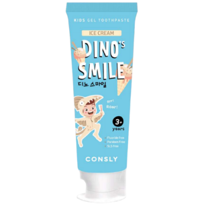 Consly Зубная паста гелевая детская c ксилитом и вкусом пломбира - Dino's smile, 60г