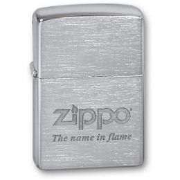 Зажигалка ZIPPO Name In Flame с покрытием Brushed Chrome, латунь/сталь, серебристая, матовая