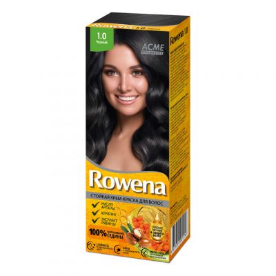 Стойкая крем-краска для волос &quot;ROWENA&quot;, Тон №1.0 Черный